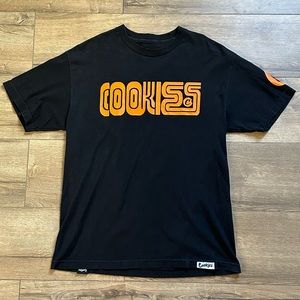 Cookies Black T-shirt with Orange Lettering
